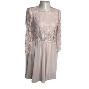 Lisa Michaels Vintage Pink Classy Dress ~ Sz 8 ~ Below Knee ~ Modest